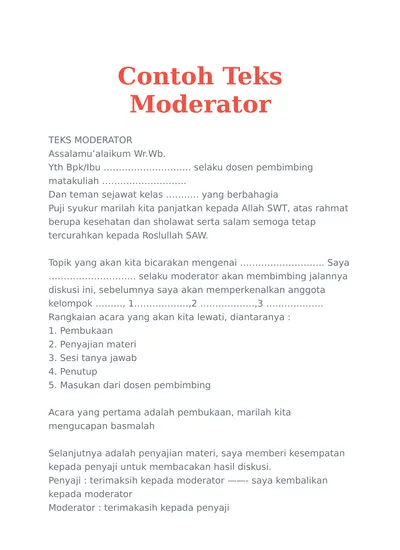 Detail Contoh Menjadi Moderator Nomer 3