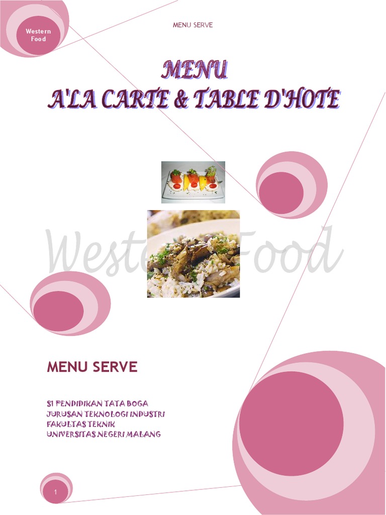 Detail Contoh Menu Ala Carte Nomer 39