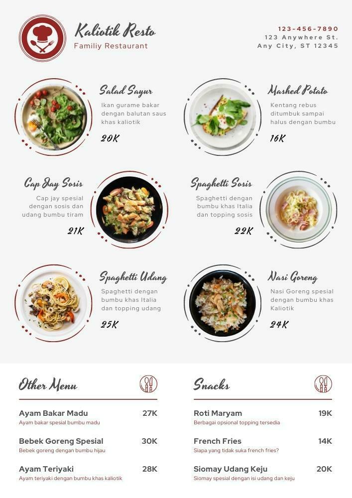 Detail Contoh Menu Ala Carte Nomer 6