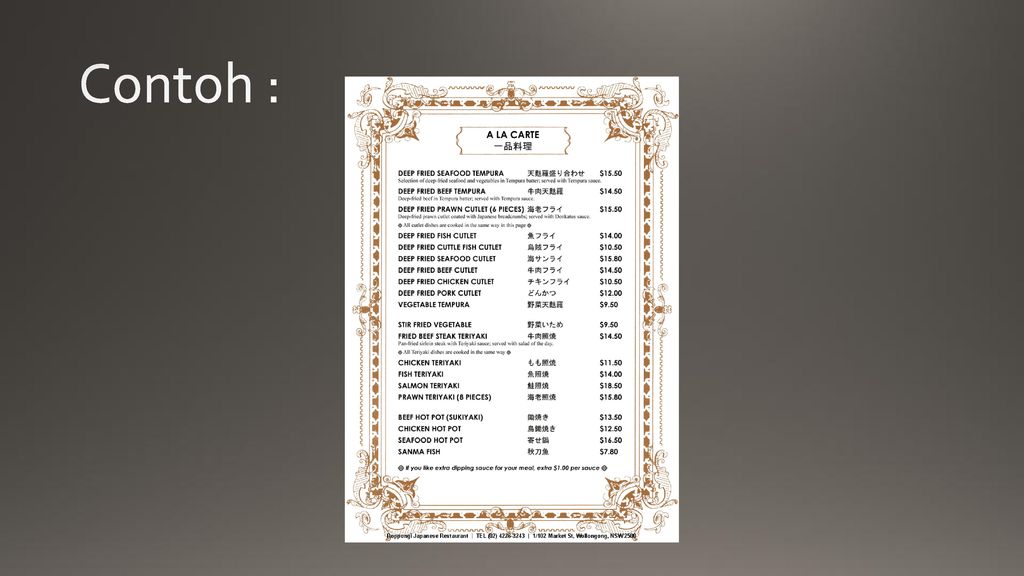 Detail Contoh Menu Ala Carte Dan Table D Hote Nomer 21