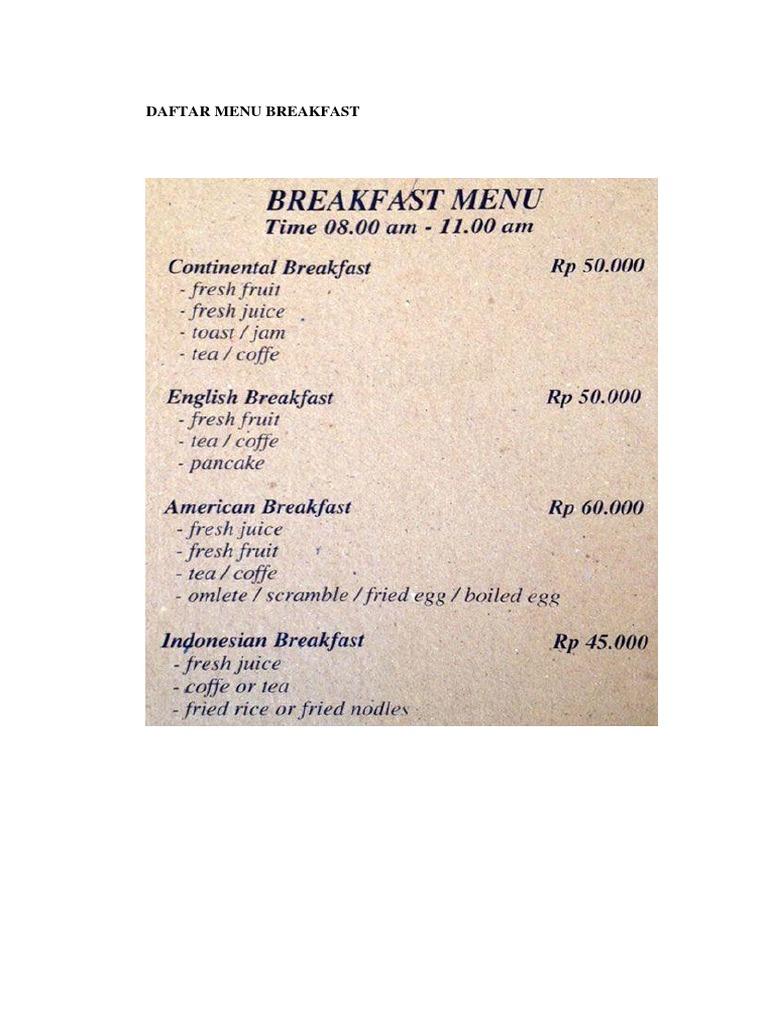 Detail Contoh Menu American Breakfast Nomer 50