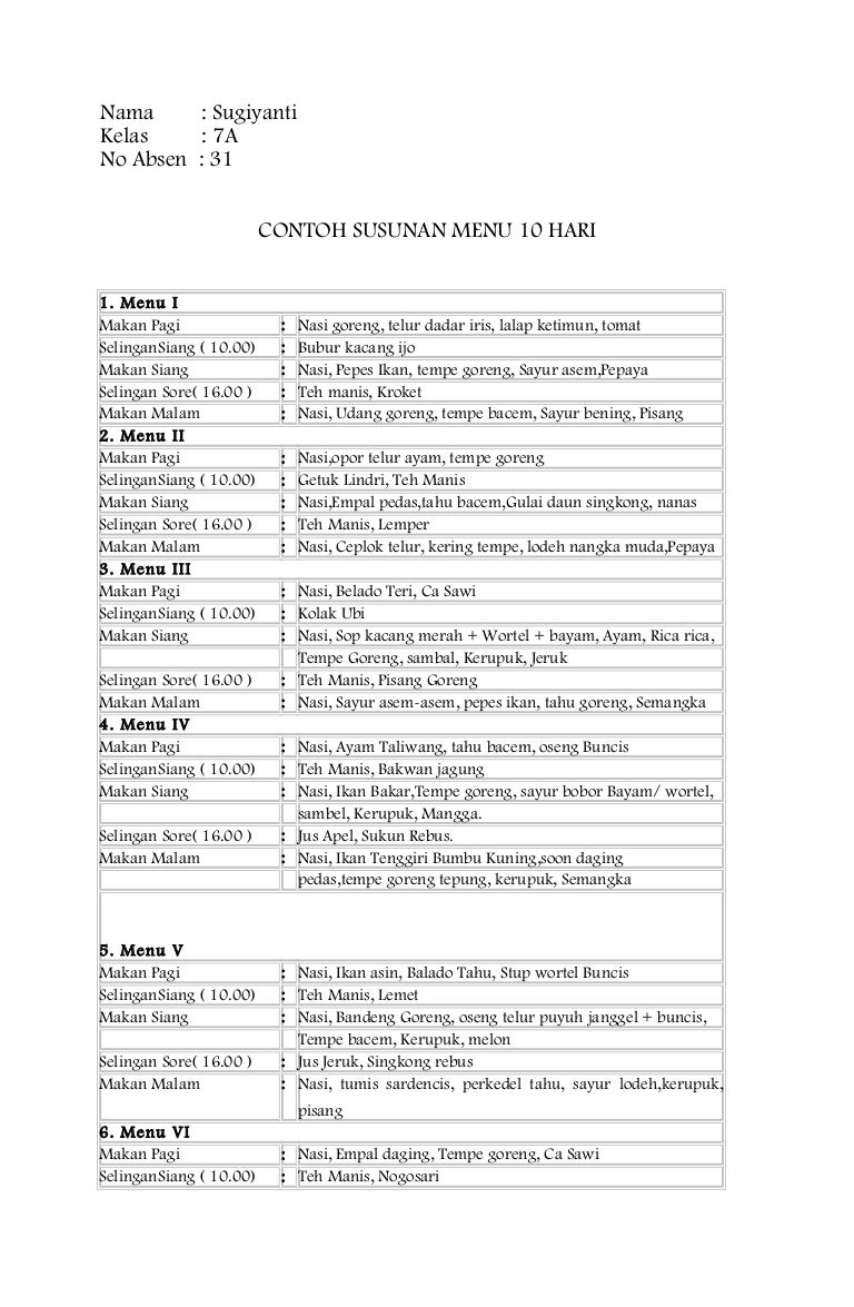 Detail Contoh Menu Harian Nomer 35