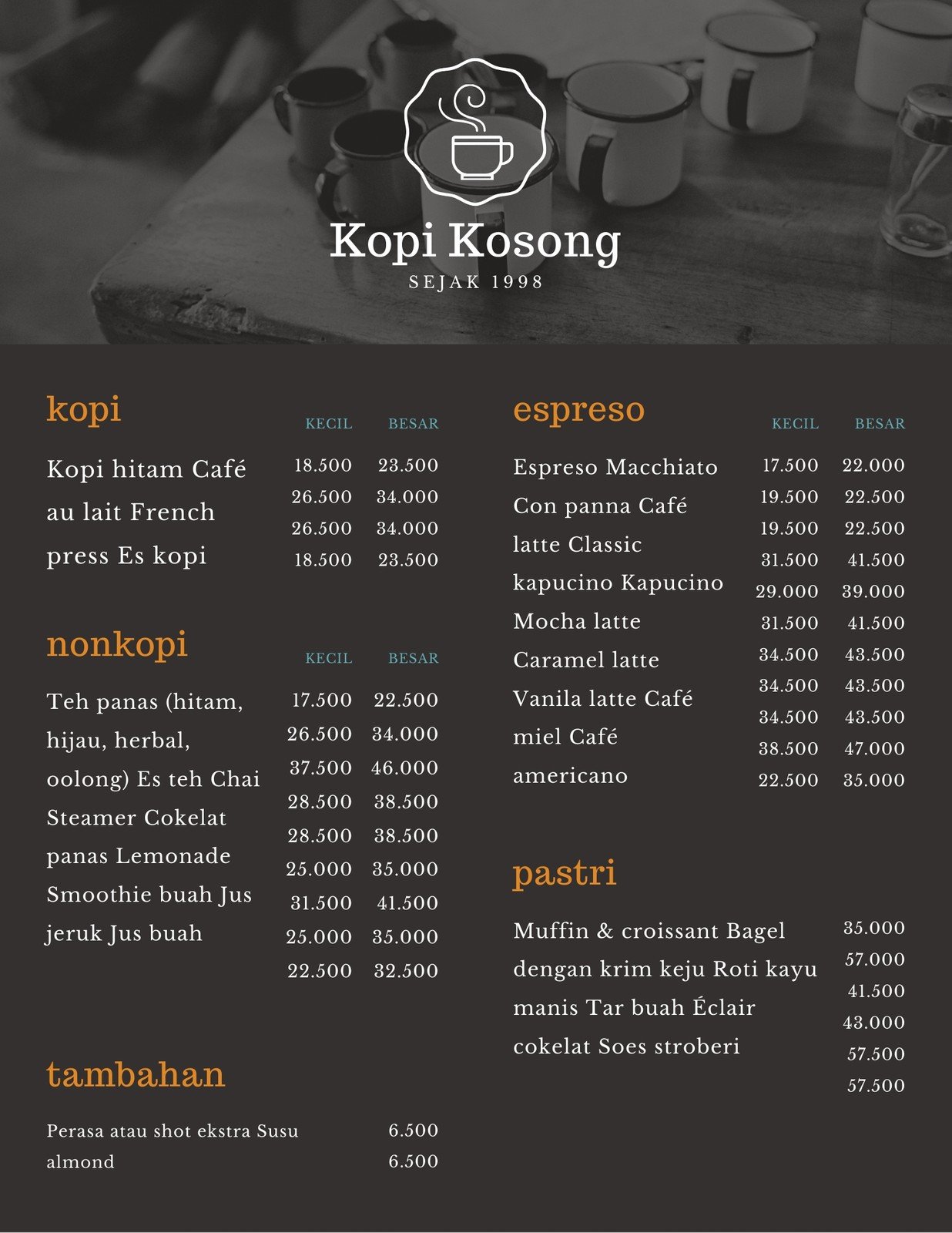 Detail Contoh Menu Kopi Nomer 10