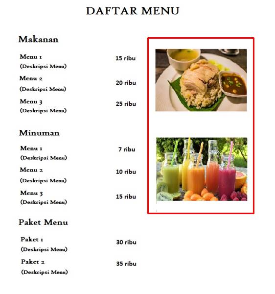 Detail Contoh Menu Makanan Nomer 35