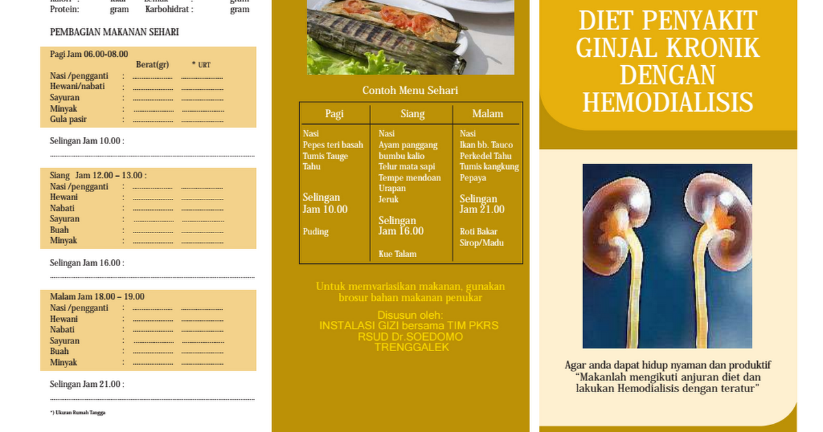 Detail Contoh Menu Sehari Penyakit Ginjal Nomer 3