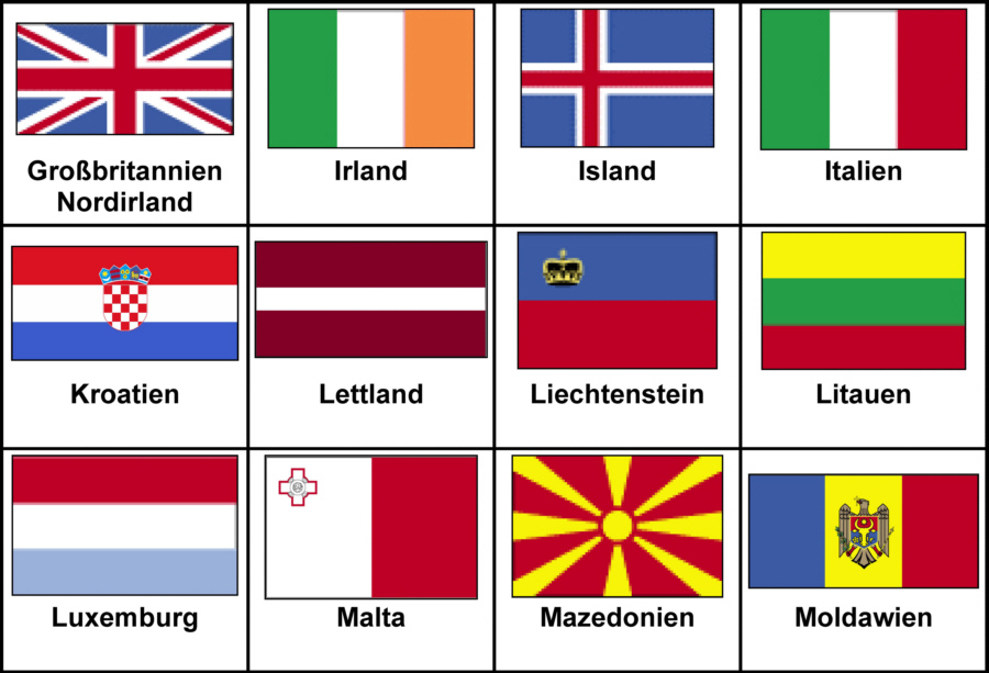 Flaggen Europa Karte - KibrisPDR