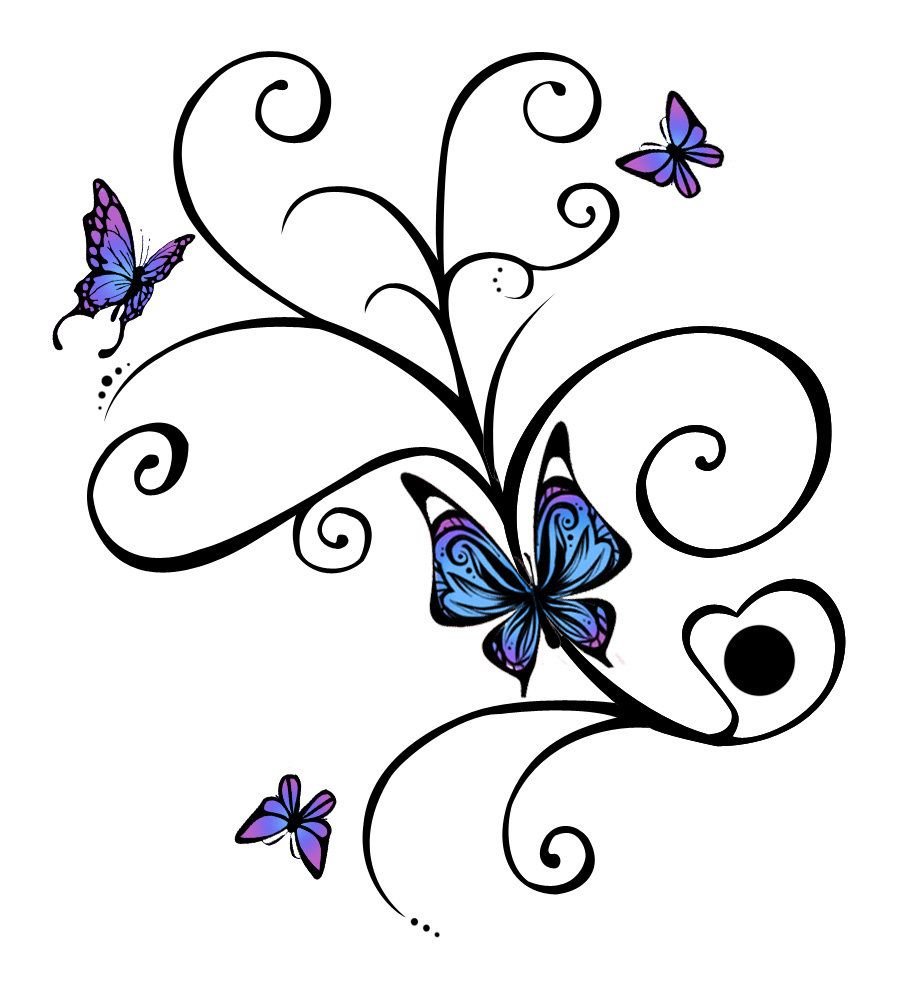 Detail Schmetterling Auf Blume Zeichnen Nomer 19