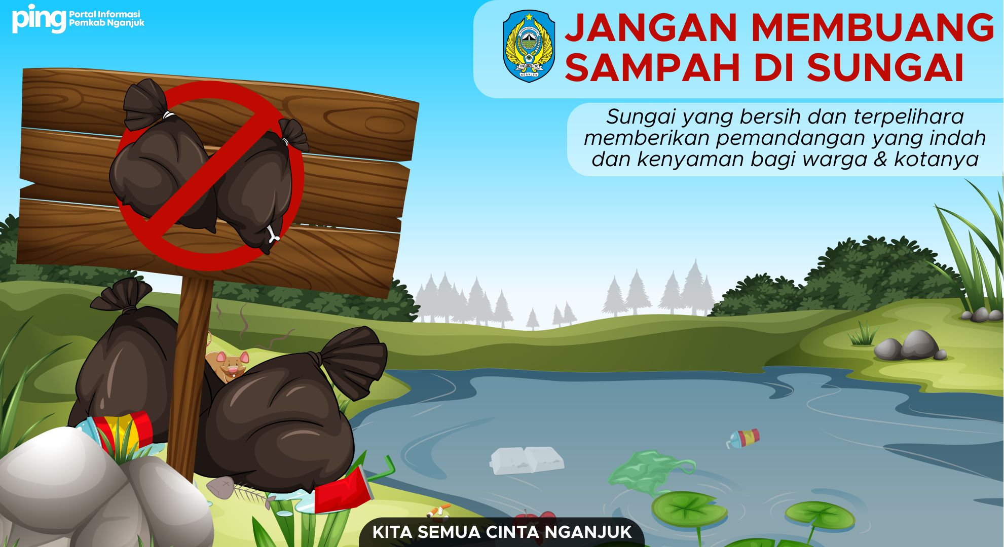 Detail Gambar Kartun Buang Sampah Di Sungai Nomer 20