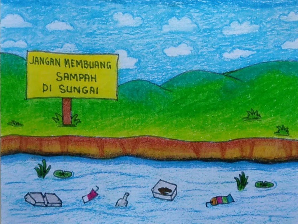 Detail Gambar Kartun Buang Sampah Di Sungai Nomer 43