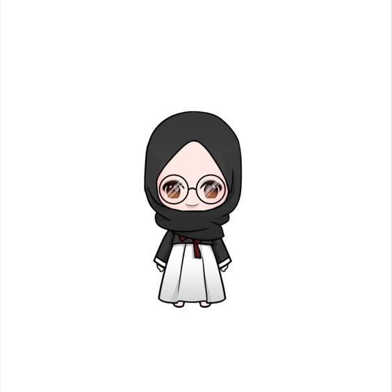 Detail Gambar Kartun Cantik Berhijab Hitam Putih Nomer 11