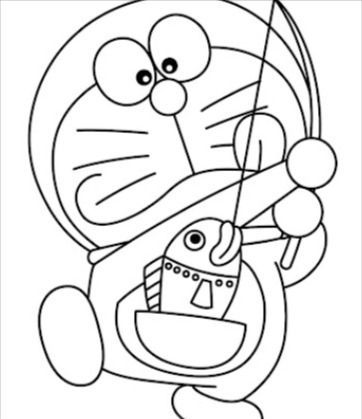 Detail Gambar Kartun Doraemon Untuk Mewarnai Nomer 7