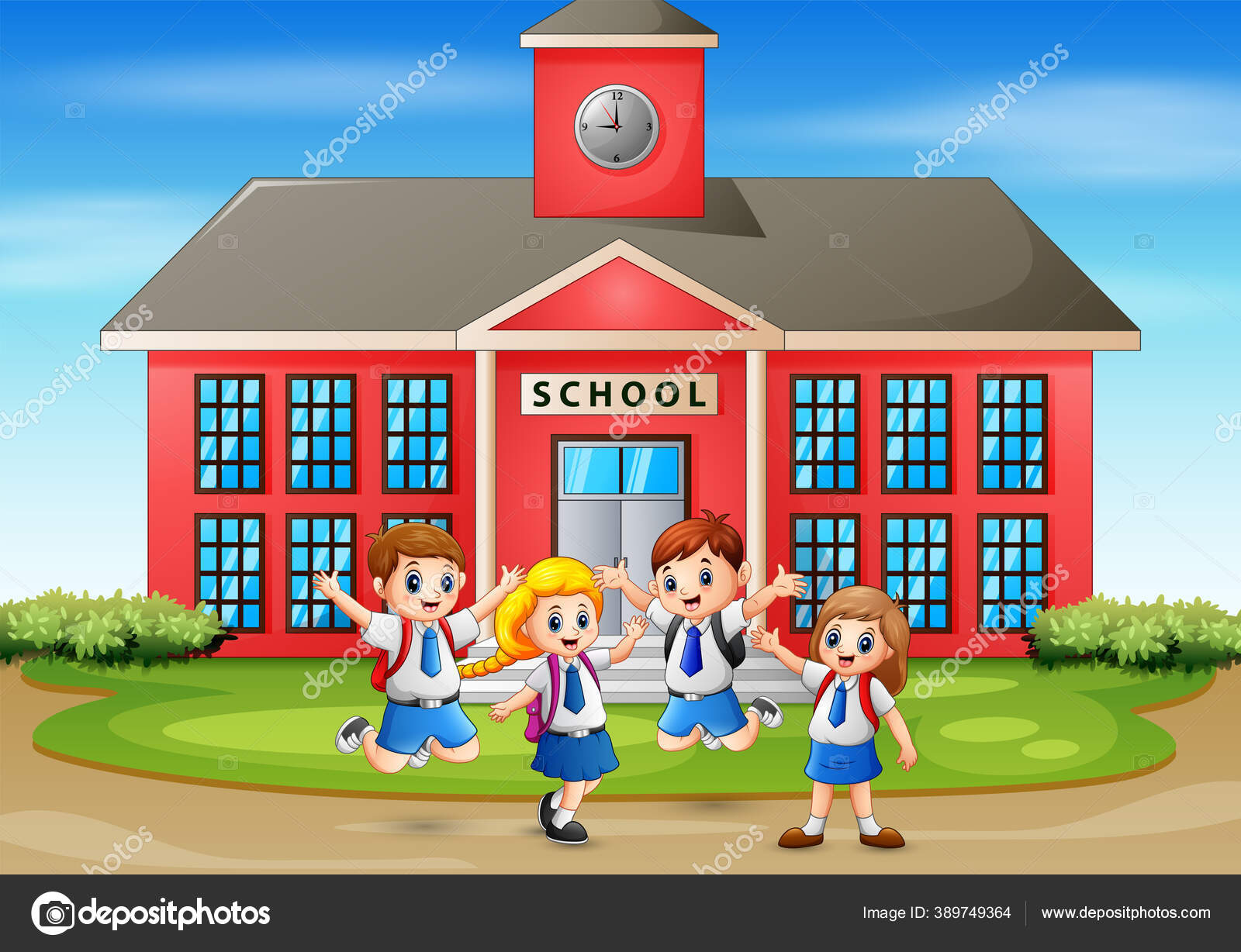 Detail Gambar Kartun Gedung Sekolah Tk Nomer 8
