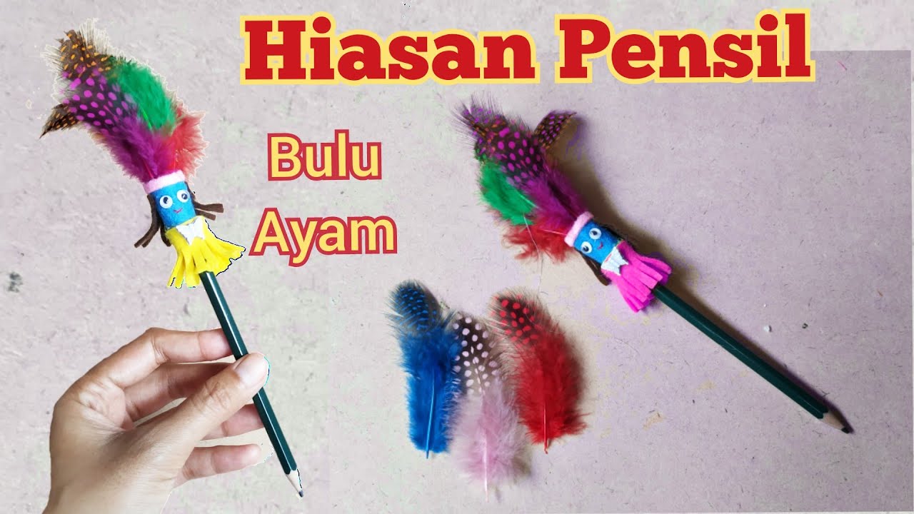 Detail Gambar Kartun Hiasan Pensil Dari Bulu Ayam Nomer 17