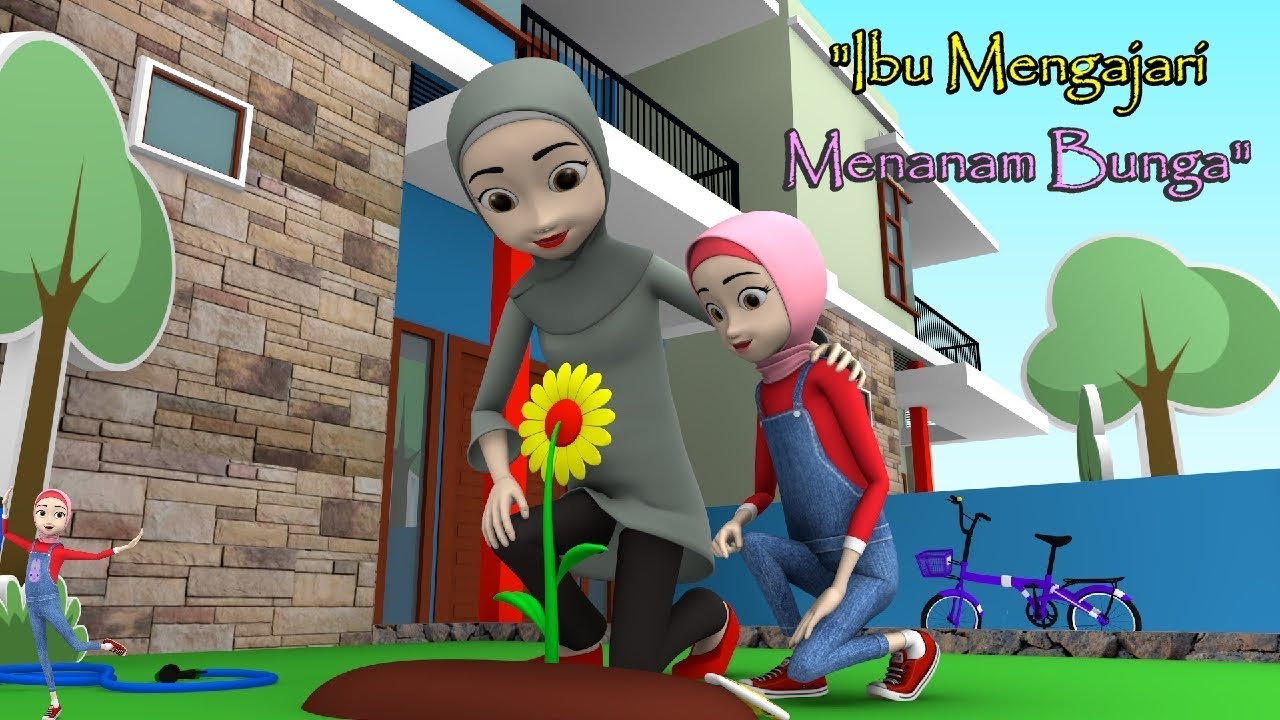 Detail Gambar Kartun Ibu Menyiram Bunga Nomer 30