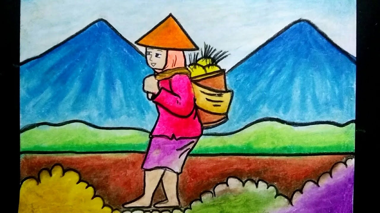 Detail Gambar Kartun Ibu Petani Memanen Padi Nomer 8