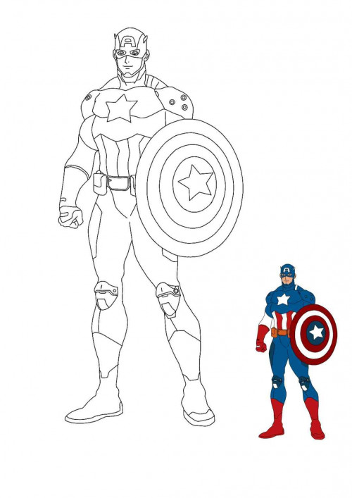 Detail Gambar Kartun Kapten America Mewarnai Nomer 36