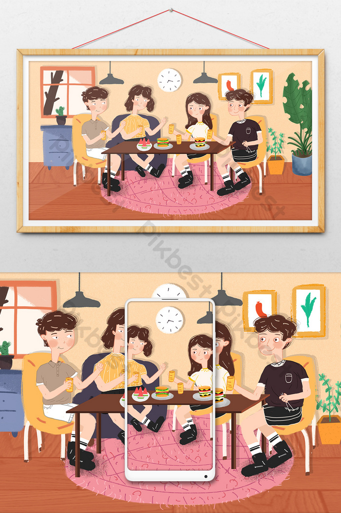 Detail Gambar Kartun Keluarga Berkumpul Nomer 26