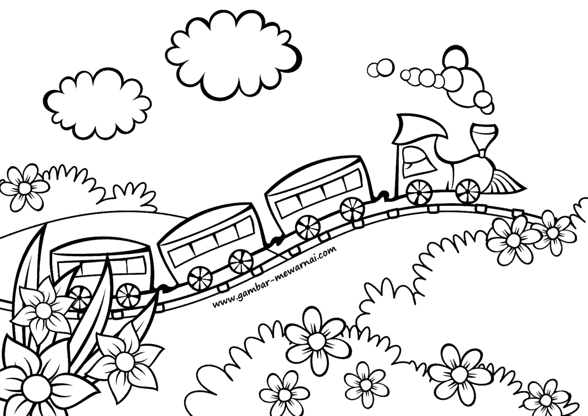 Detail Gambar Kartun Kereta Api Mewarnai Nomer 22