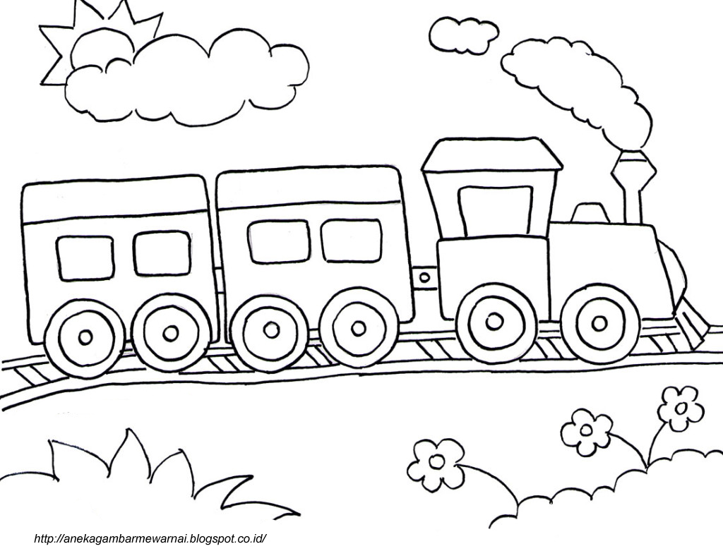 Detail Gambar Kartun Kereta Api Mewarnai Nomer 4