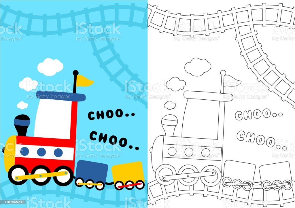 Detail Gambar Kartun Kereta Api Mewarnai Nomer 35