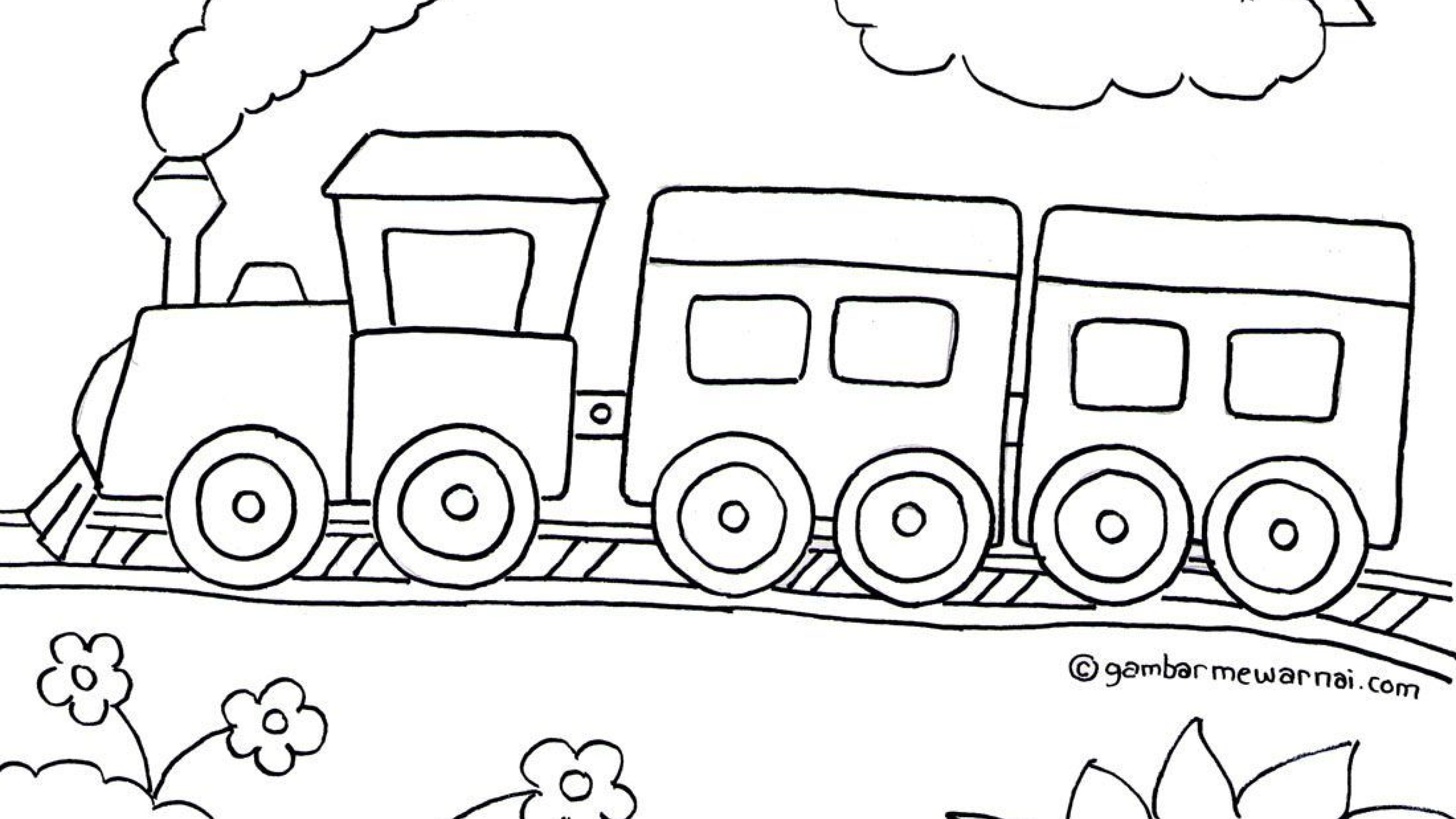 Detail Gambar Kartun Kereta Api Mewarnai Nomer 51