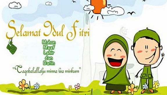 Detail Gambar Kartun Mengucapkan Selamat Hari Raya Idul Fitri Nomer 15