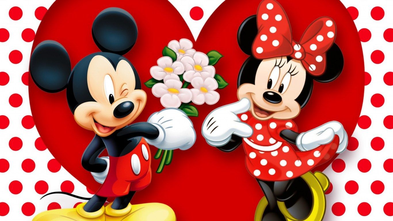 Detail Gambar Kartun Minnie Mouse Megang Love Nomer 16