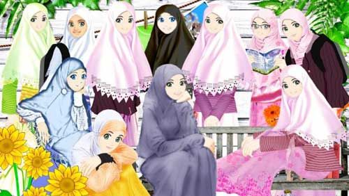 Detail Gambar Kartun Muslim Berjilbab Nomer 35