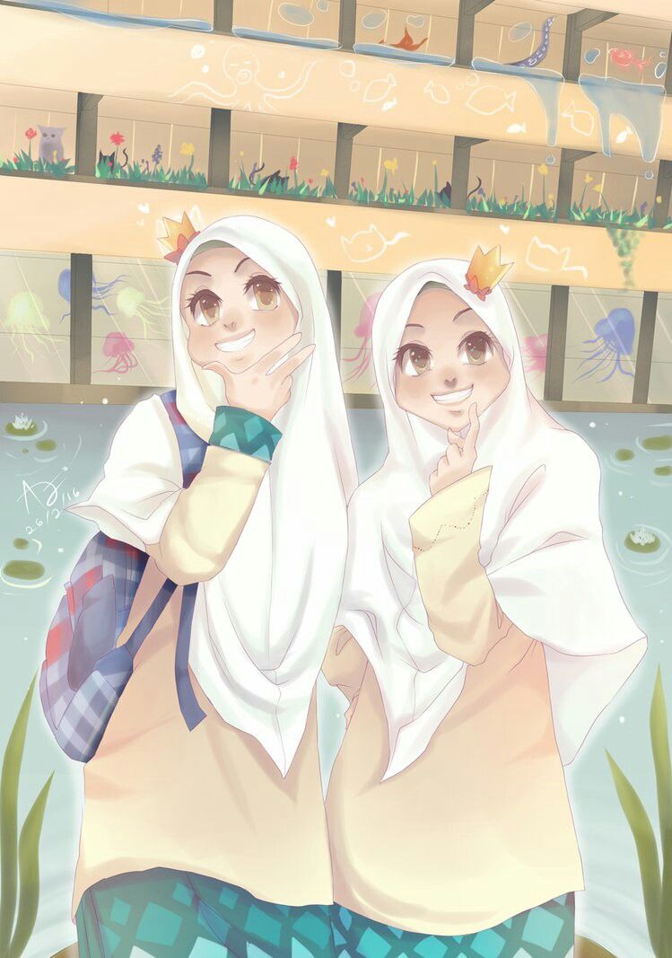 Detail Gambar Kartun Muslimah Adik Dan Kakak Nomer 13