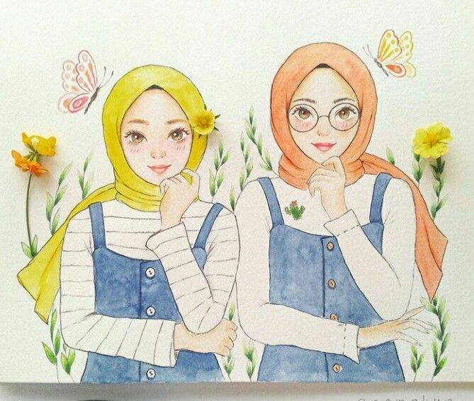 Detail Gambar Kartun Muslimah Adik Laki Laki Dan Kakak Perempuan Nomer 4