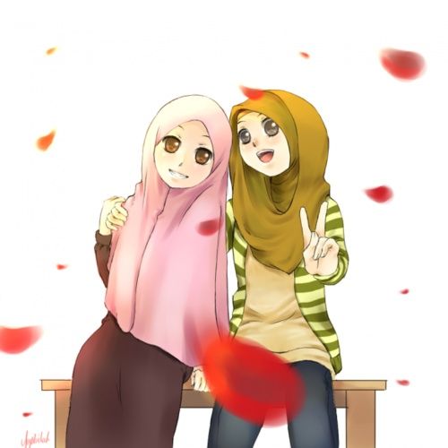 Detail Gambar Kartun Muslimah Best Friend Forever Nomer 4