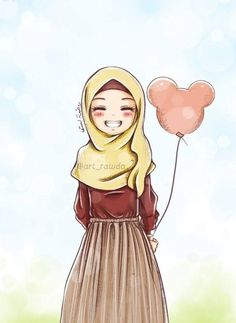 Detail Gambar Kartun Muslimah Ceria Nomer 10
