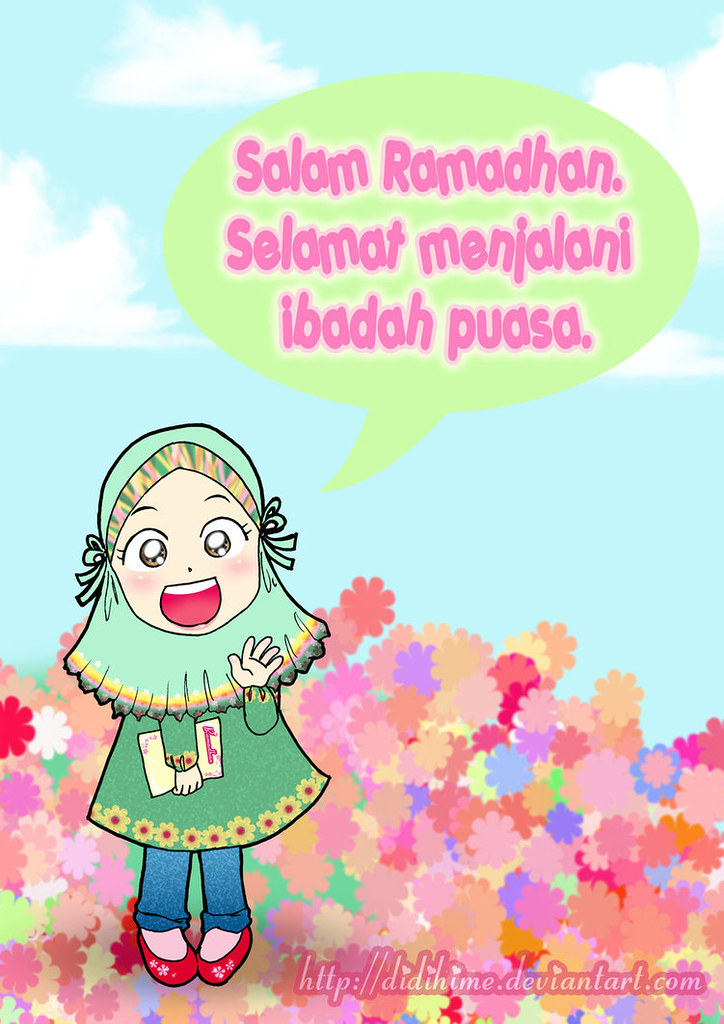 Detail Gambar Kartun Muslimah Ramadhan Nomer 4