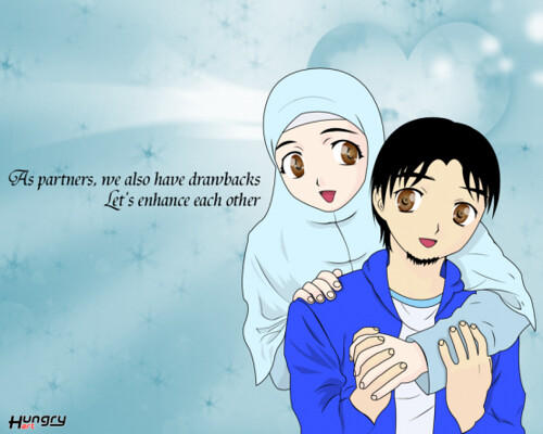 Detail Gambar Kartun Muslimah Romantis Nomer 2