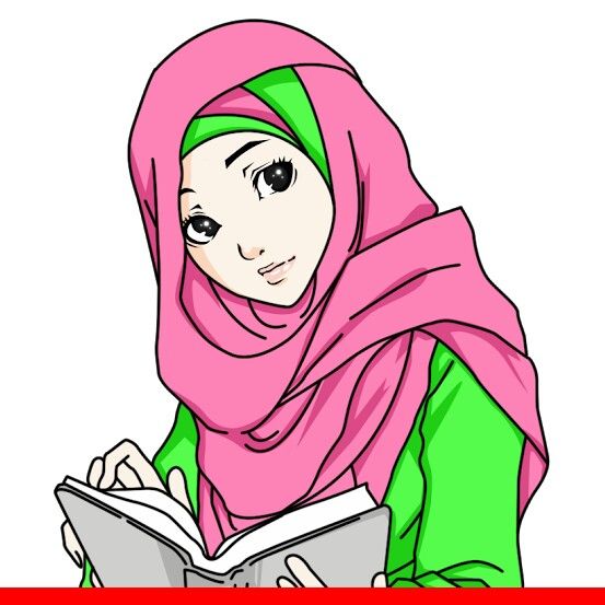 Detail Gambar Kartun Muslimah Sedang Belajar Nomer 3