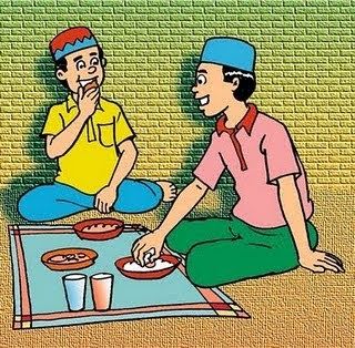 Detail Gambar Kartun Muslimah Sedang Makan Nomer 55