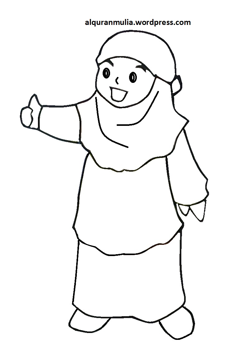 Detail Gambar Kartun Muslimah Untuk Diwarnai Nomer 31