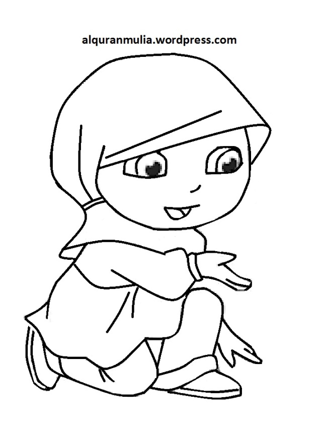 Detail Gambar Kartun Muslimah Untuk Diwarnai Nomer 40