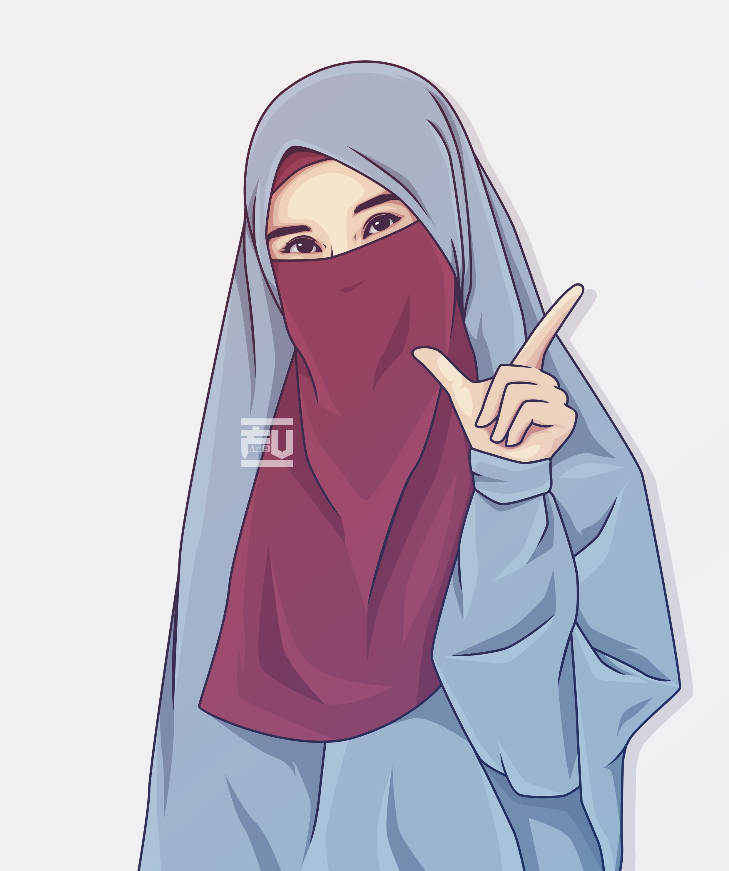 Detail Gambar Kartun Muslimah Vector Nomer 10