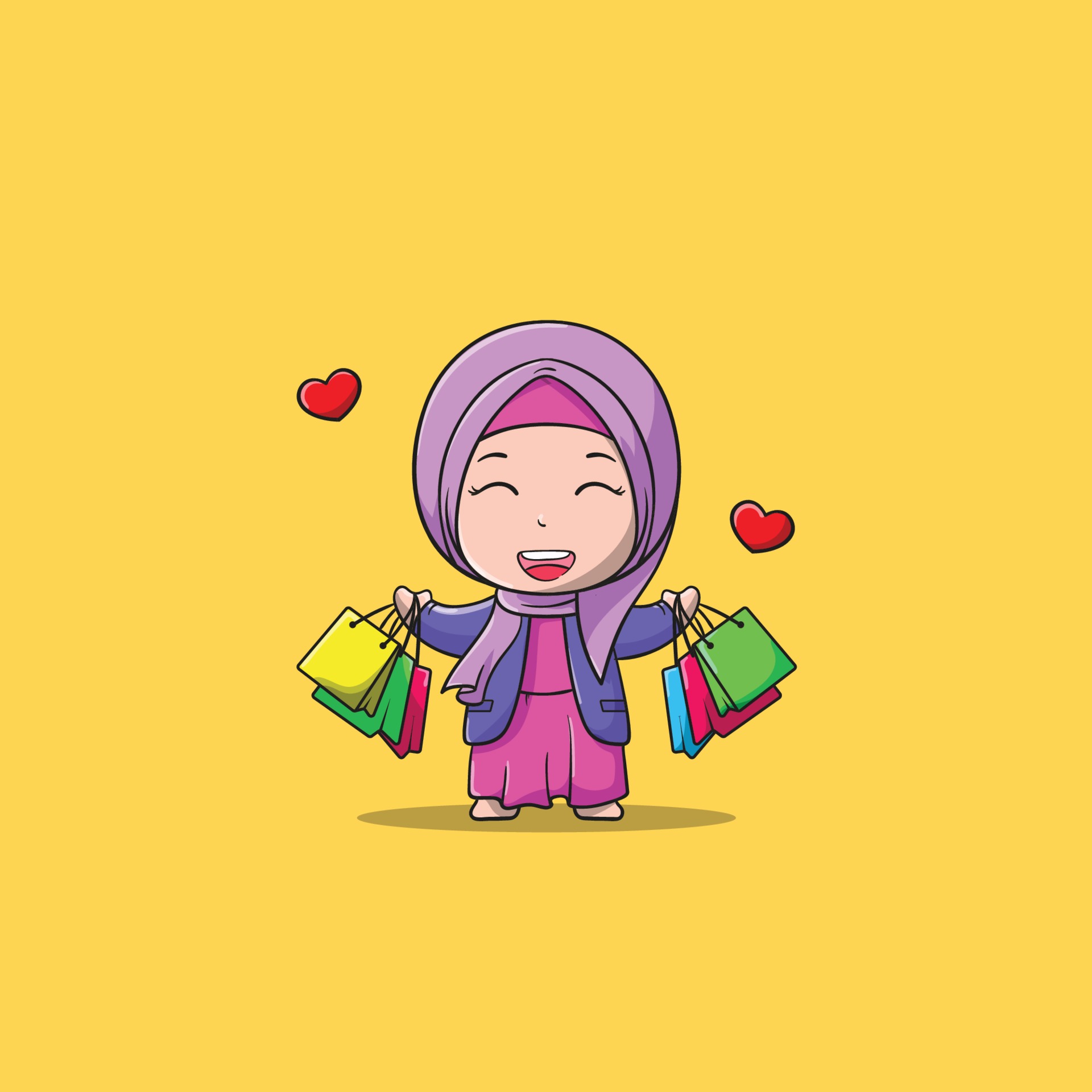 Detail Gambar Kartun Muslimah Vector Nomer 46