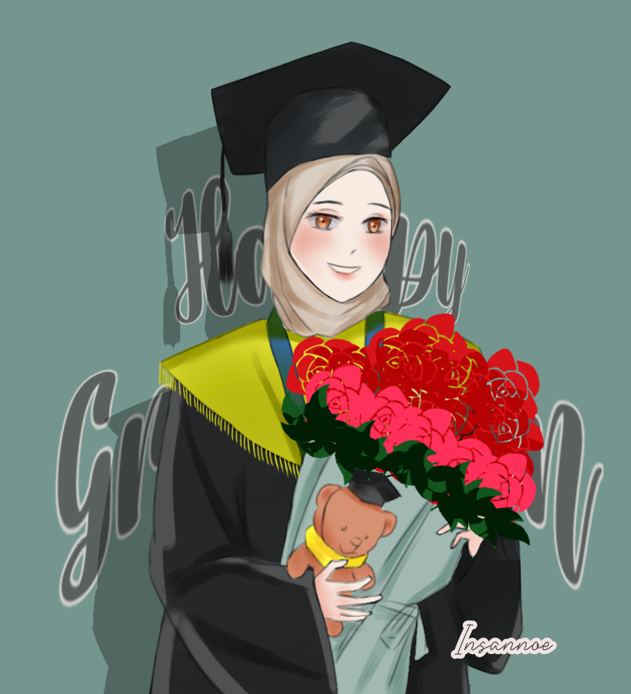 Detail Gambar Kartun Muslimah Wisuda Nomer 3