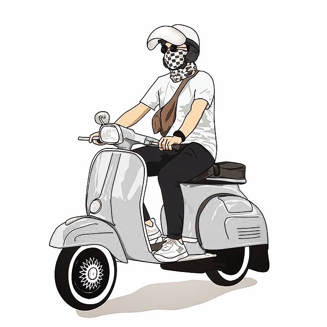 Download Gambar Kartun Naik Vespa Nomer 36