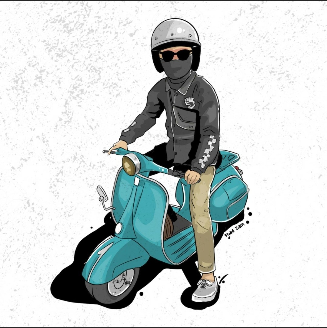 Detail Gambar Kartun Naik Vespa Nomer 45