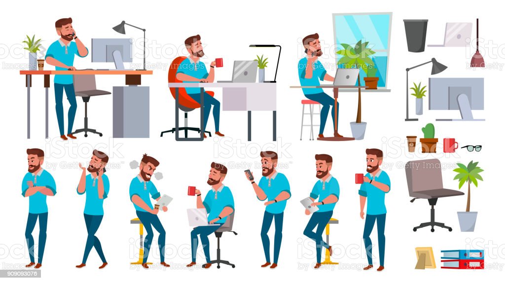 Detail Gambar Kartun Orang Bekerja Di Kantor Nomer 32