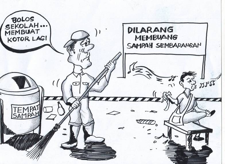 Detail Gambar Kartun Orang Buang Sampah Sembarangan Nomer 44