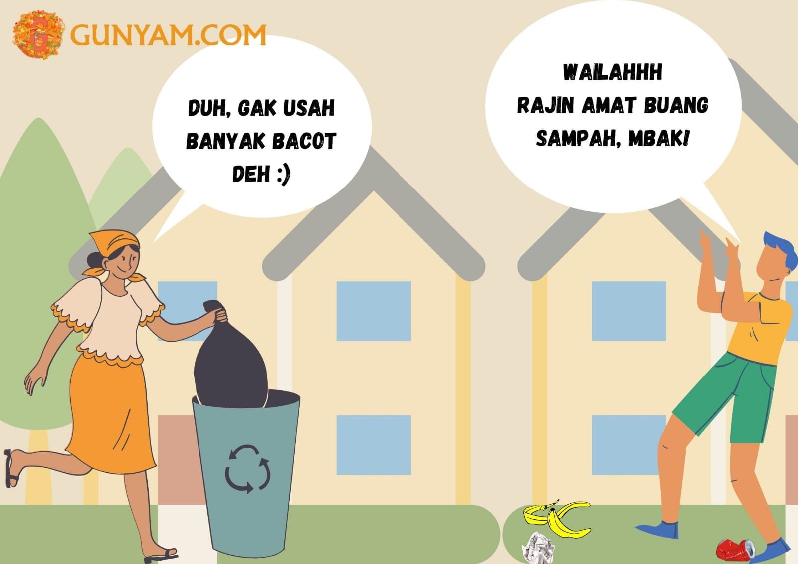 Detail Gambar Kartun Orang Buang Sampah Sembarangan Nomer 49