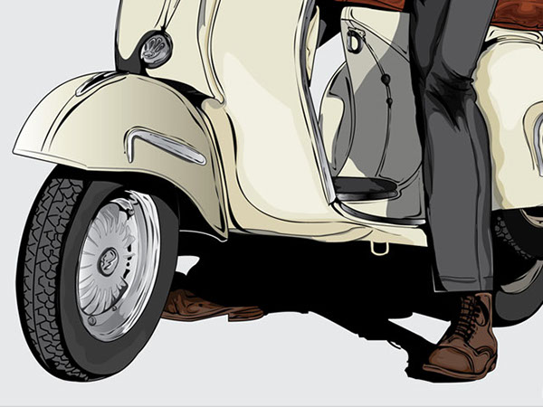 Detail Gambar Kartun Orang Naik Vespa Nomer 3