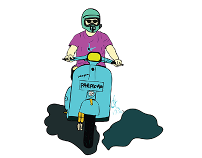 Detail Gambar Kartun Orang Naik Vespa Nomer 57