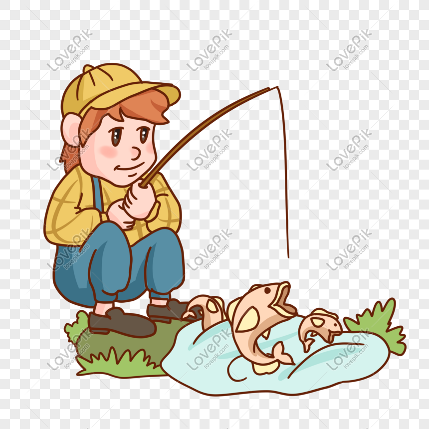Detail Gambar Kartun Orang Sedang Menangkap Ikan Nomer 25