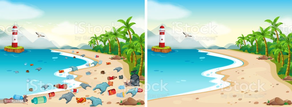 Detail Gambar Kartun Pantai Bersih Nomer 2